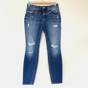 Silver Boyfriend Jeans Distressed Stretch Womens Size 28X29